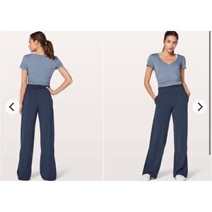 Lululemon Take It Easy Pant 31" Inseam Ruched Waist Wide Leg - Size 8
